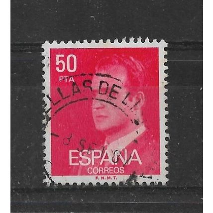 Spain.SG2409 50p King Juan Carlos I (Red).Fine Used.Feb23i