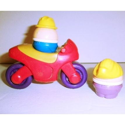 Vintage Little Tikes Chunky Motor Cycle with Chunky Boy and Girl Figures