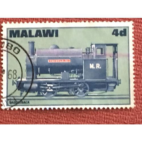 Malawi 1968 Locomotives 4d Bagnall Steam No.1 Thistle Used SG 300 Sc 87 stamp #2