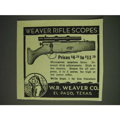 1936 Weaver Rifle Scopes Ad