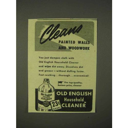 1943 Old English Household Cleaner Ad - Cleans Walls