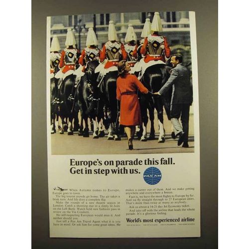 1965 Pan Am Airline Ad - Europe's On Parade This Fall