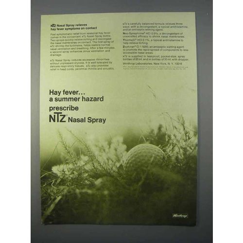 1966 Winthrop Laboratories NTZ Nasal Spray Ad