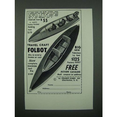 1966 Travel Craft Folbot Boat Ad