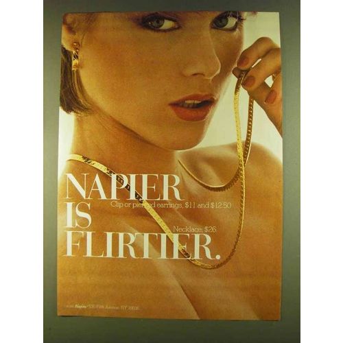 1980 Napier Fashion Jewelry Ad - Napier is Flirtier