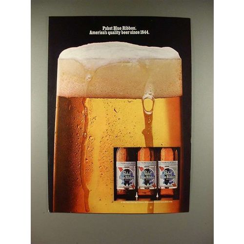 1980 Pabst Blue Ribbon Beer Ad - Quality!