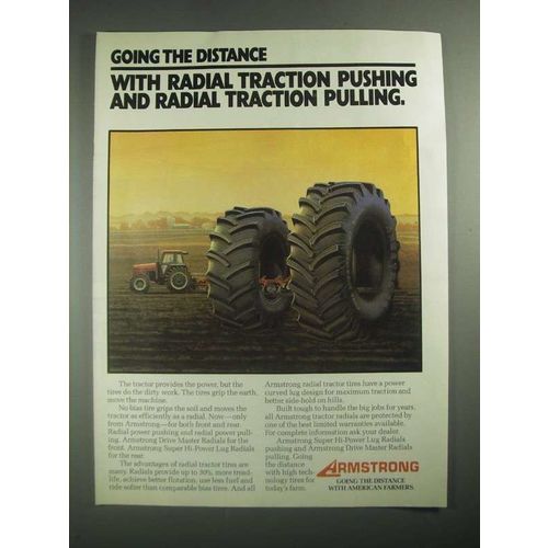 1987 Armstrong Super Hi-Power Lug Radial & Drive Master Radial Tractor Tires Ad