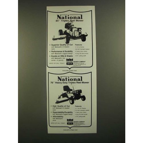 1988 National 84" Triplex Reel Mower and 76" Heavy Duty Triplex Reel Mower Ad