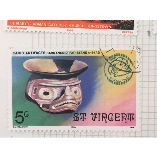 St Vincent 1977 National Trust 5c Barrancoid Used SG 498 Sc 479 postage stamp