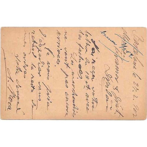 Spain Postal Card 1902 Barcellona to Dresden Germany