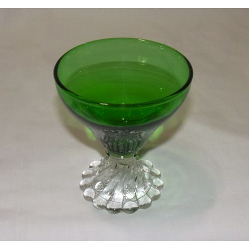 Anchor Hocking Forest Green Boopie Juice stemmed glass good condition