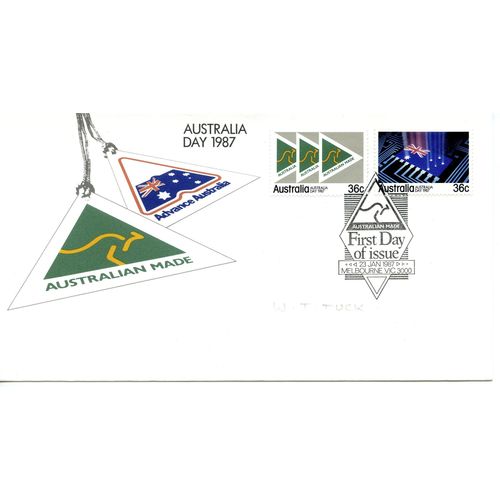 AUSTRALIA 1987 FDC Australia Day 2 stamps (SG 1044-1045) - Melbourne 3000 B