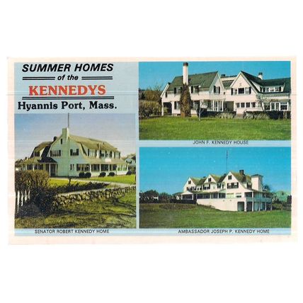 THE KENNEDYS SUMMER HOMES, HYANNIS PORT, , CAPE COD, USA unused vintage postcard