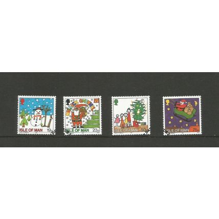 GB 1996 Isle of Man Christmas, Children`s Paintings Fine Used Set SG 726 / 729