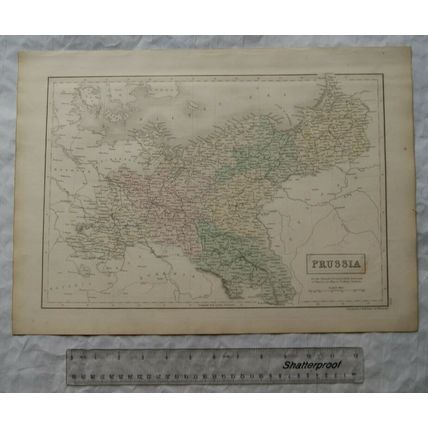 1850 Black's steel engraved map Prussia