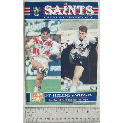 1993 programme St. Helens v. Widnes