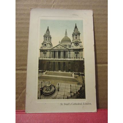 ST. PAUL'S CATHEDRAL, LONDON used antique postcard 1908 pm #