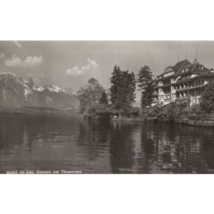 Gunten Am Thunersee, Hotel Du Lac Real Photo Sweden Postcard