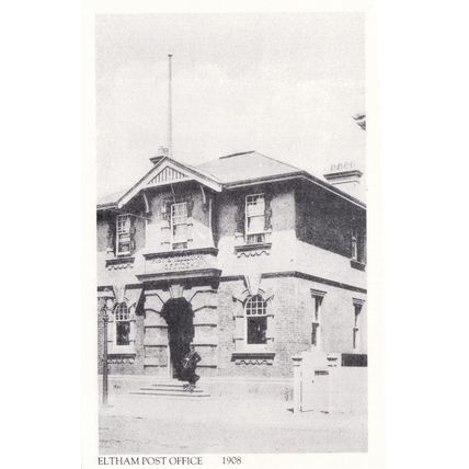 Eltham Post Office in 1908 Taranaki New Zealand Postcard