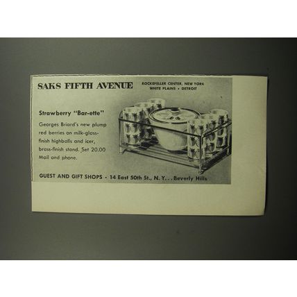1955 Saks Fifth Avenue Strawberry Bar-ette Advertisement - Georges Briard