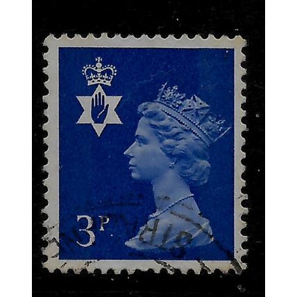 GREAT BRITAIN REGIONALS 1974 N IRELANDS 3p ULTRAMARINE SG NI 13 FINE USED#2