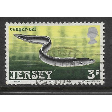 JERSEY 1973 MARINE LIFE 3p CONGER EEL SG 100 FINE USED#