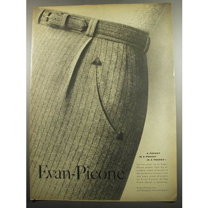 1955 Evan-Picone Skirts Ad - A Pocket is a Pocket is a pocket