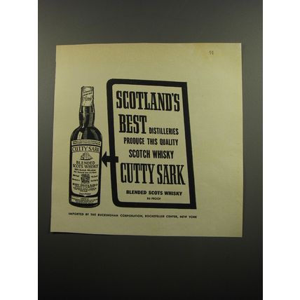 1955 Cutty Sark Scotch Ad - Scotland's best distilleries produce this quality