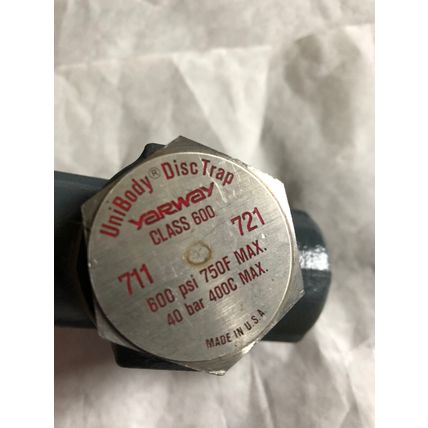 NEW YARWAY 3/4” 711,721 Unibody Disc Steam Trap 3/4 NPT,F11,KH8,class 600,AY