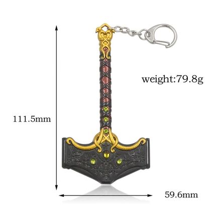 Keychain Kratos Barbarian Hammer Game God of War 5 Ragnarok Metal