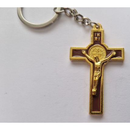 New Metal CRUCIFIX Keyring Key Chain CHRISTIAN CATHOLIC JESUS ON THE CROSS