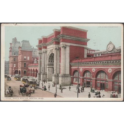North Station, Boston, Massachusetts, 1914 - Detroit Publishing Co Postcard