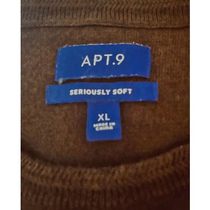 Brown/Grey crew neck Sweater Men's XL Apt 9 Seriously Soft