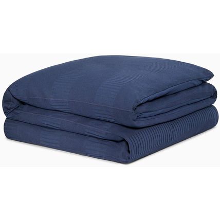 CALVIN KLEIN HOME-Modern Cotton Steve Bedding-Twin Duvet-Navy-NEW-SEALED-FAST