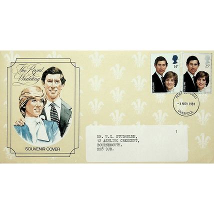 1981 Royal Wedding Souvenir Cover, Liverpool Postmark