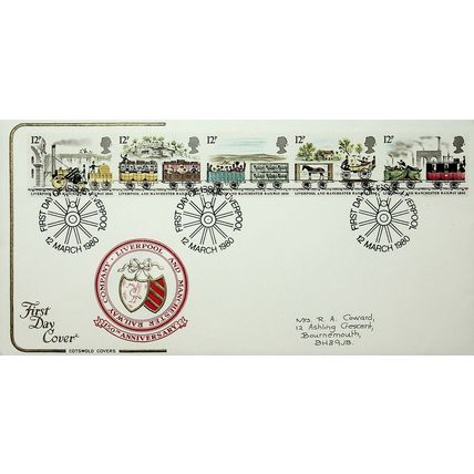 1980 Liverpool & Manchester Railway 150th, Liverpool Postmark, FDC