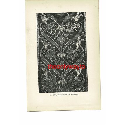 Applique, Satin On Velvet, Art In Needlework, Book Illustration (Print), 1900