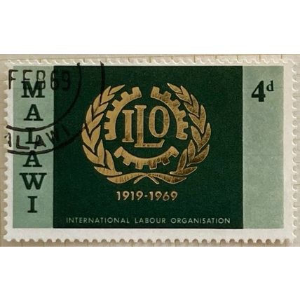 Malawi QEII 1969 ILO 50th International Labour Organisation 4d Used SG 324 stamp