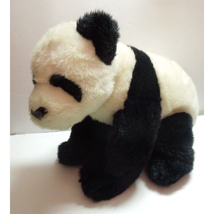 Vintage Gund Panda Bear 11" Plush Stuffed Animal Sitting Black Tail