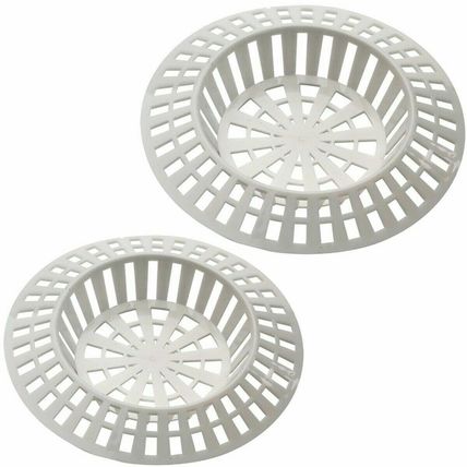 WHITE SINK STRAINERS 1.5" / 1.75" Plug Hole Basin Bath Cover Hair Catcher Filter