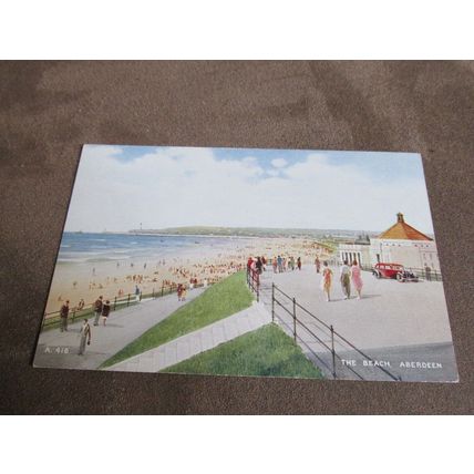 1940s Postcard - The Beach, Aberdeen - Artist Brian Gerald / A416
