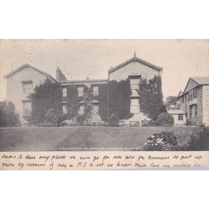 E290 CASTERTON- CLERGY DAUGHTERS SCHOOL . KIRBY LONSDALE DUPLEX POSTMARK