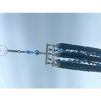 Blue Beaded Necklace-Elegant VTG Hook