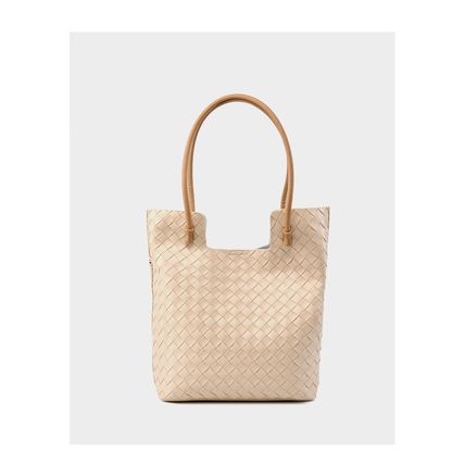 Women's Woven Bag Large Capacity Cowhide Handbag White