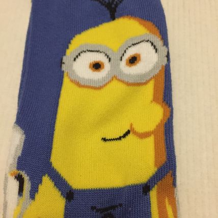 NEW 3 Pairs Minions Crew Socks Shoe Size 6-12