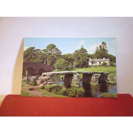 CLAPPER BRIDGE, POSTBRIDGE, DARTMOOR, DEVON used vintage postcard 1969 pm =