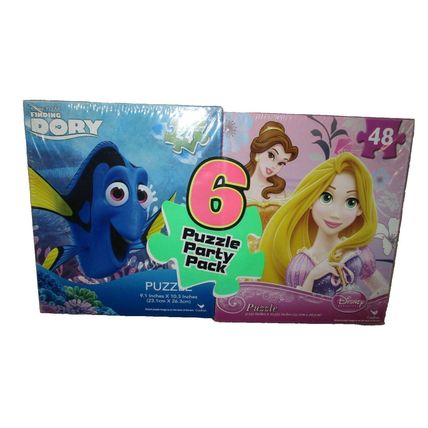 Disney Princess, Minnie, & Dory Puzzles - 6 Puzzle Party Pack (48 pc. & 24 pc. m