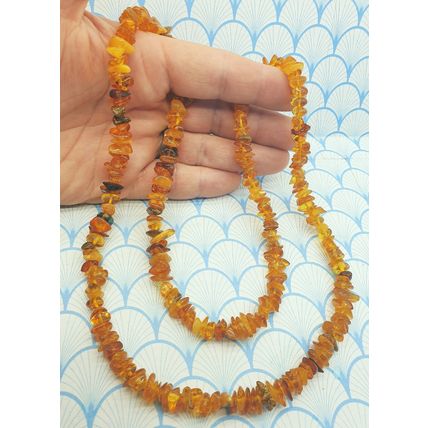 Vintage Genuine Natural Baltic Amber Chunky Polished Nugget Beaded Necklace