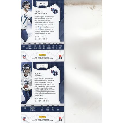 RYAN TANNEHILL & JULIO JONES AUTO 2021 TENNESSEE TITANS ALL-PRO OFFENSE PLAYERS
