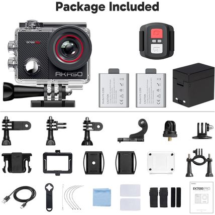 AKASO EK7000 Pro 4K30Fps Action Camera with Touch Screen EIS 131Ft Waterproof Un